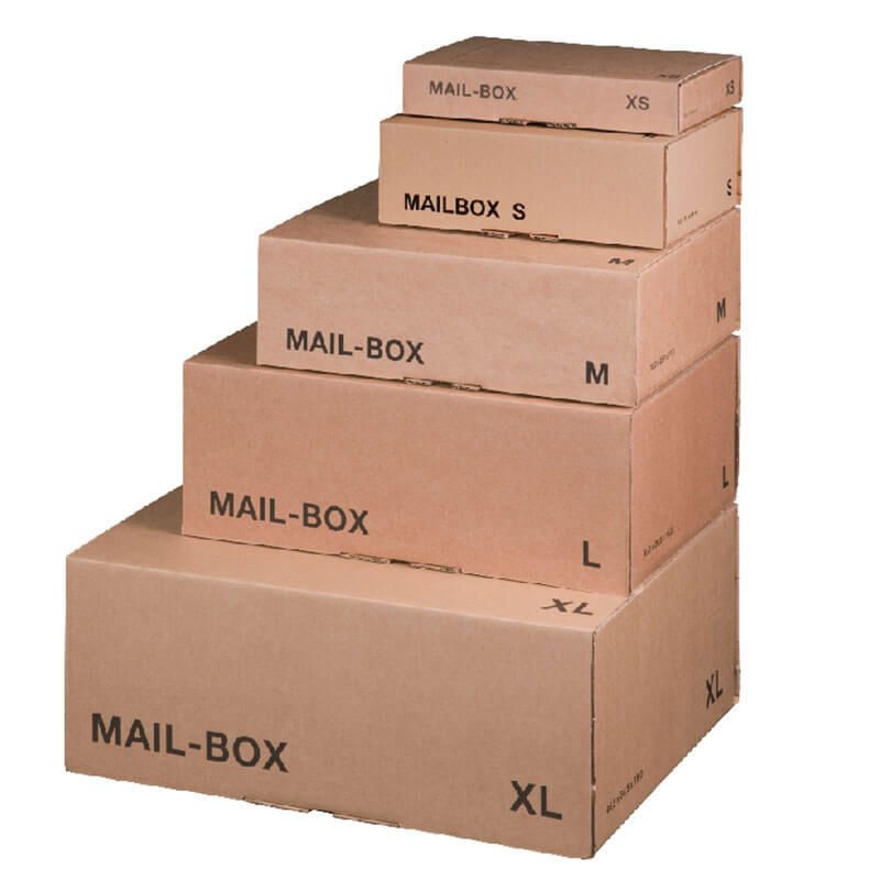 Postversandkarton MAIL-BOX Braun XS - 244 x 145 x 38 mm