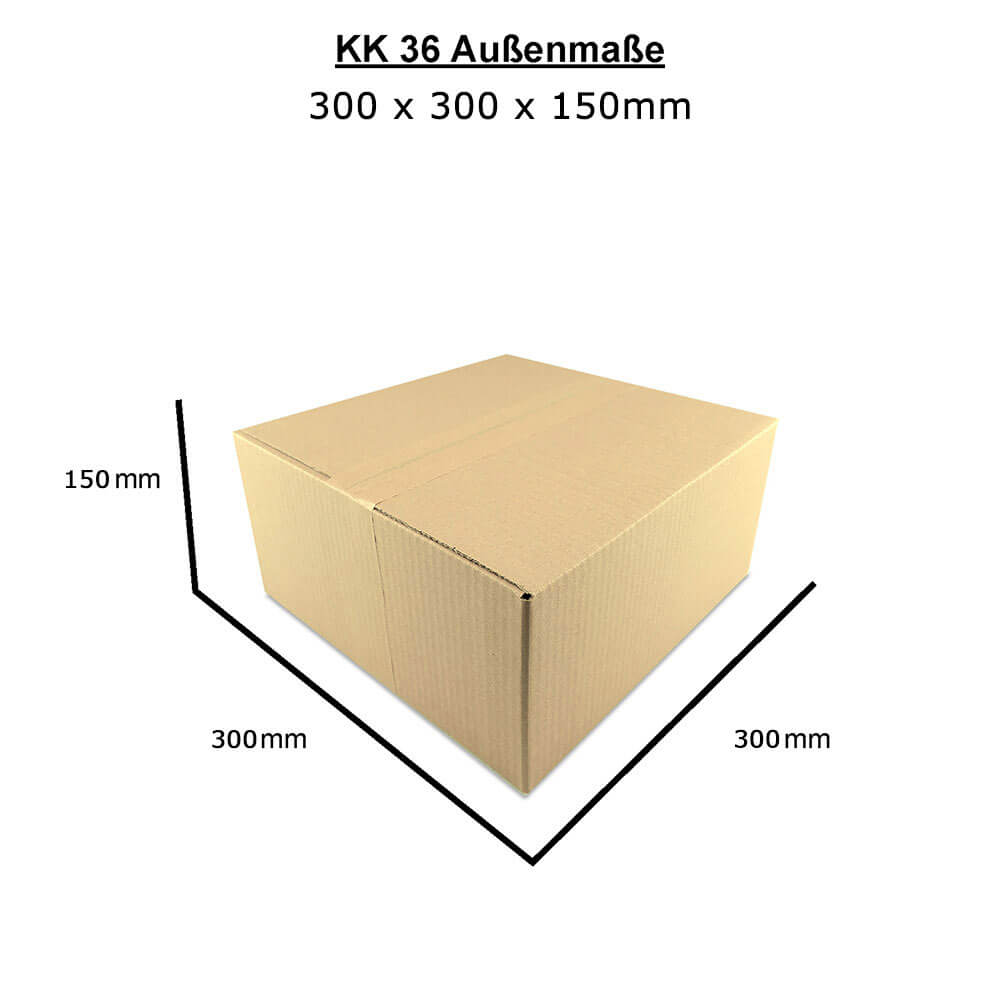 Karton 300x300x150 mm (AM) 1 wellig B-Welle - KK 36