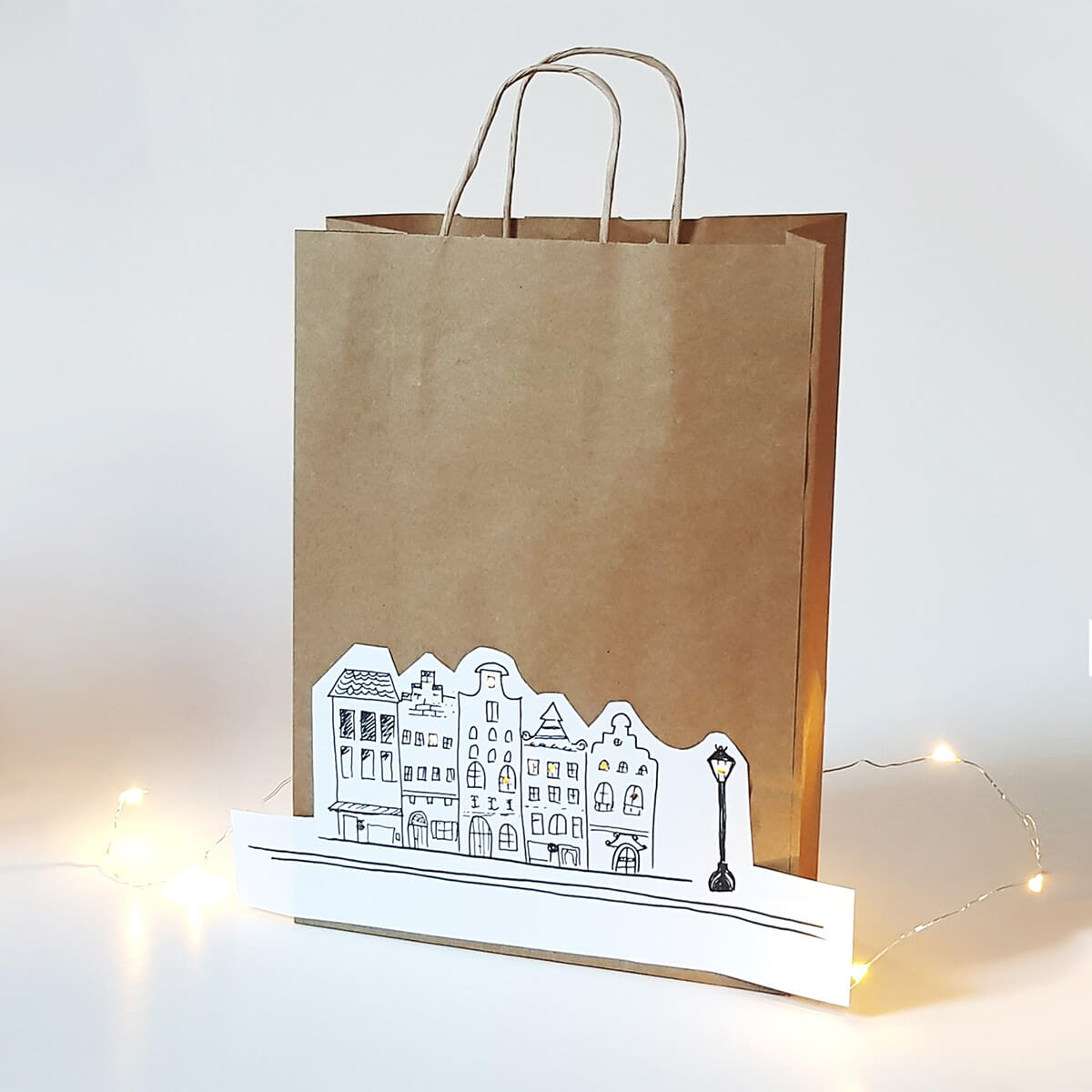 Paper bags with cord 45 x 40 x 16 cm - paper carrier bags brown
