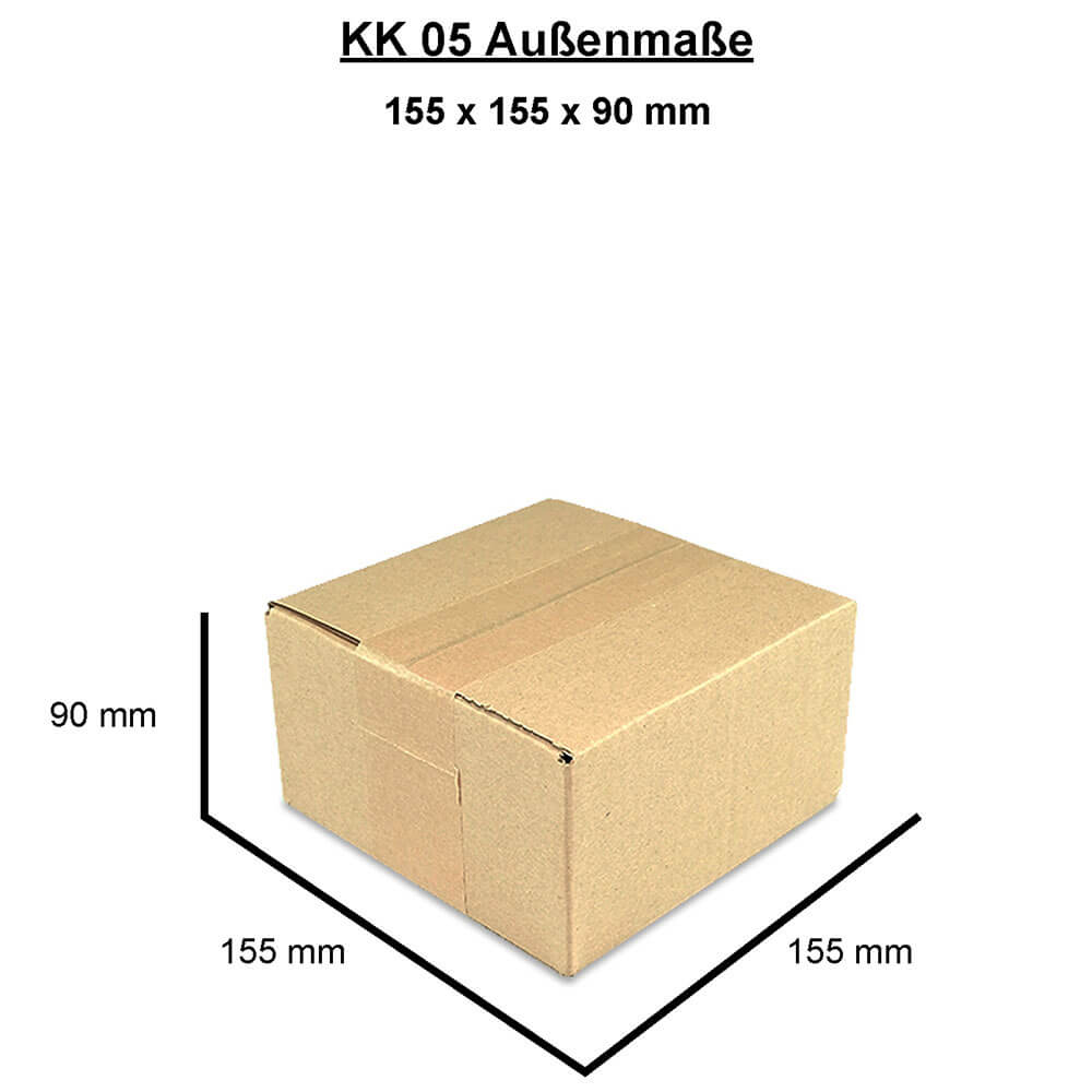 Karton 150x150x80 mm 1 wellig B-Welle - KK 05