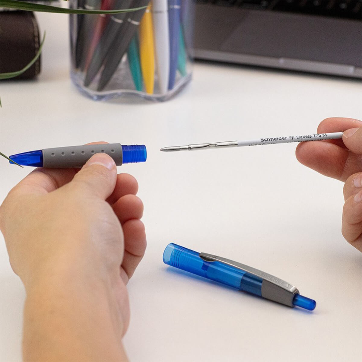 Schneider ballpoint pen refill Express 775 Blue F metal refill size X20