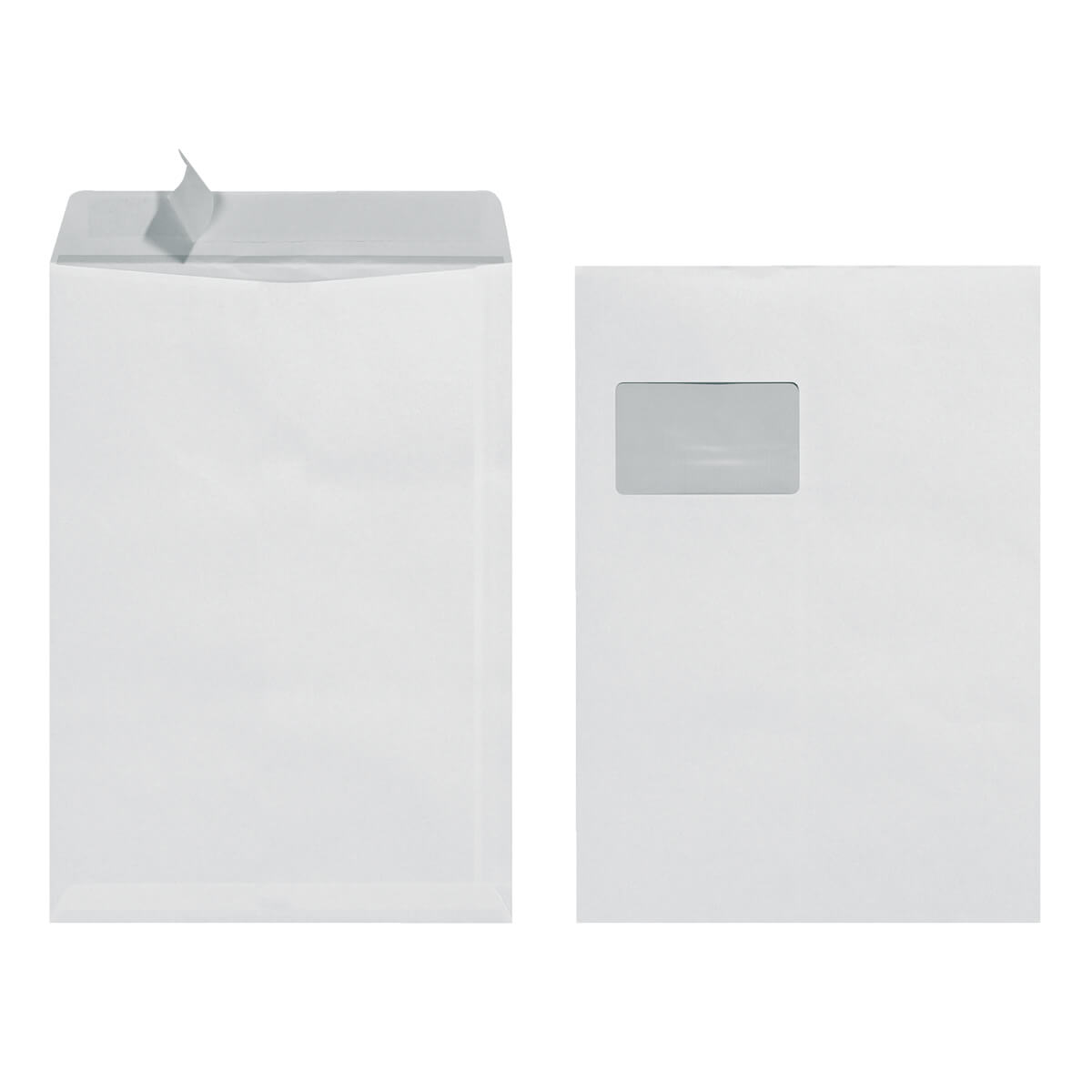 10x Versandtasche C4 229x324 mm DIN A4 mit Fenster 90 g/m² haftklebend weiß - Herlitz