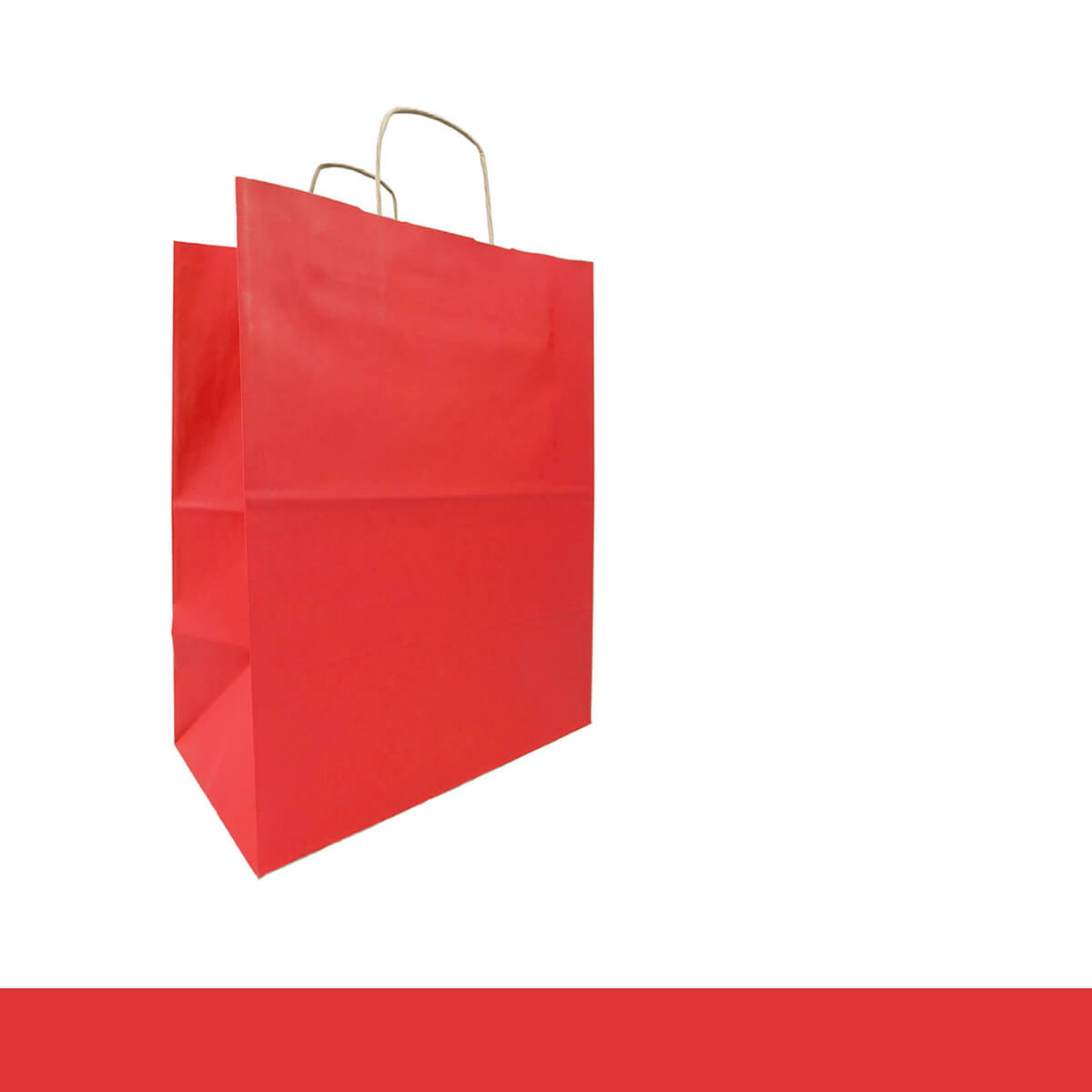 Paper bags with cord 33 x 24 x 11 cm - paper carrier bags red