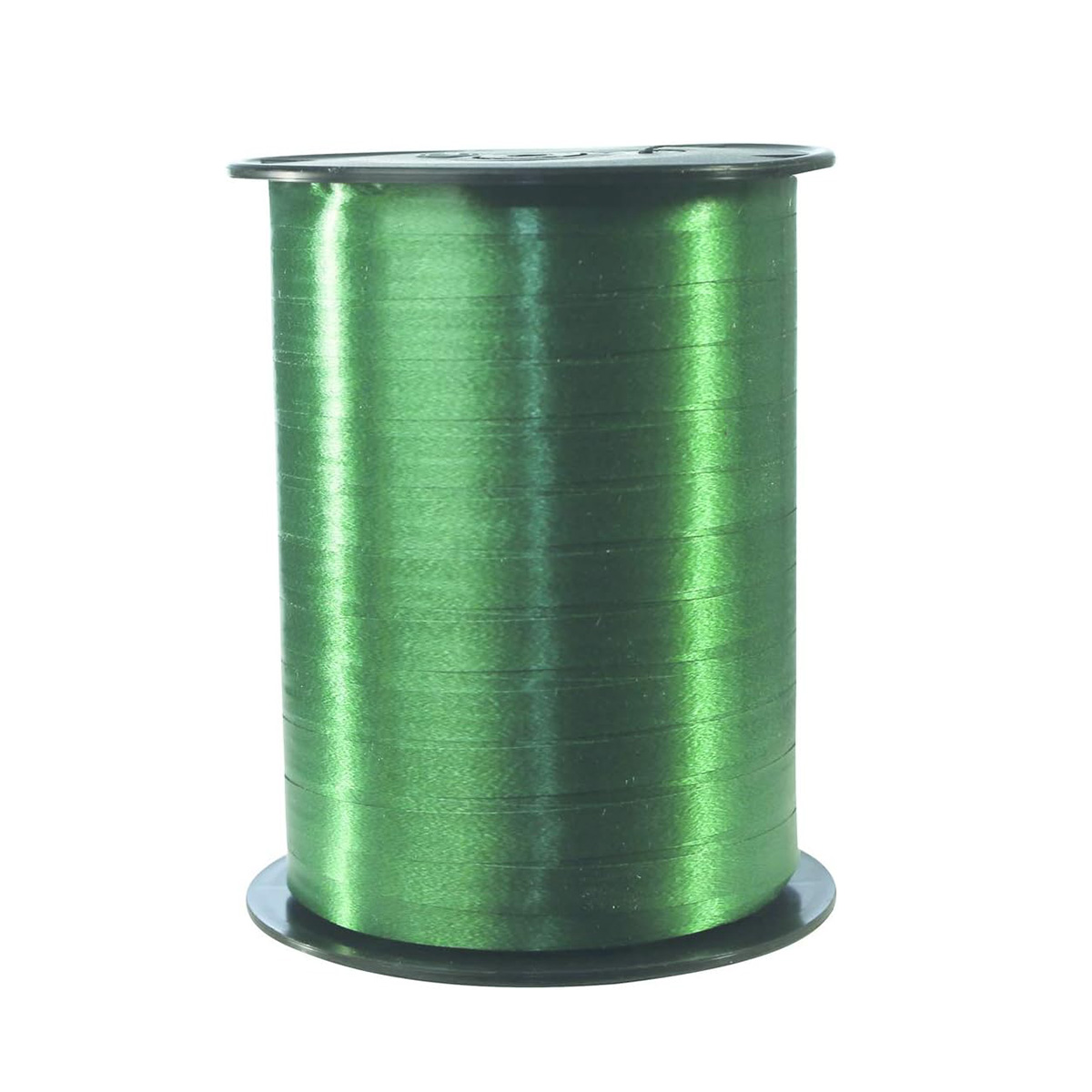 Gift ribbon on spool 7 mm x 500 m - smooth glossy dark green