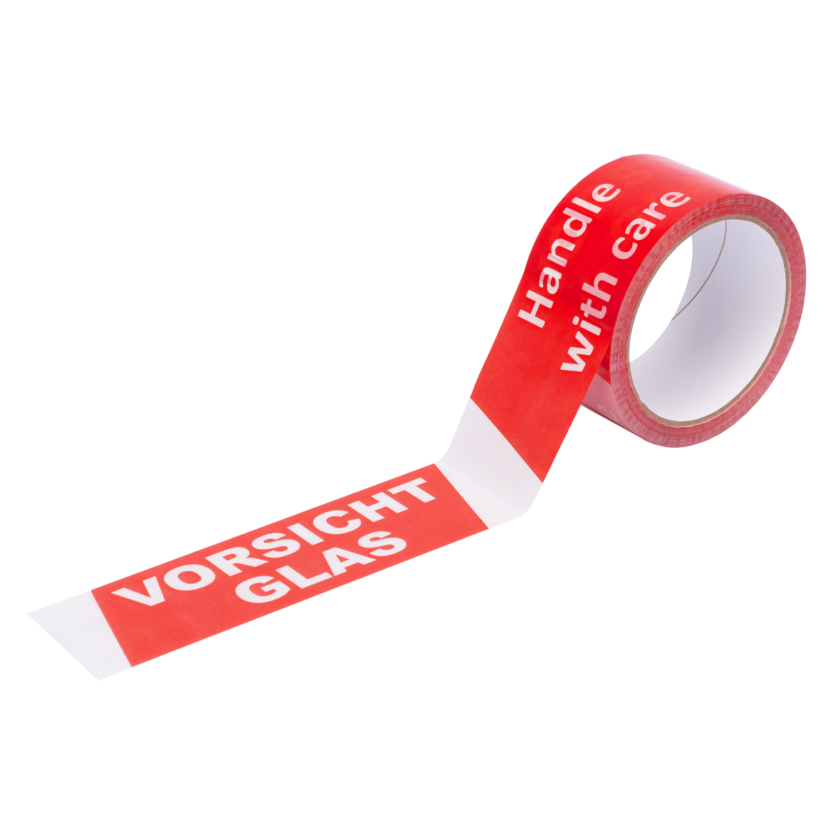PP Adhesive tape with misc. warning imprints, 66m, low Noise