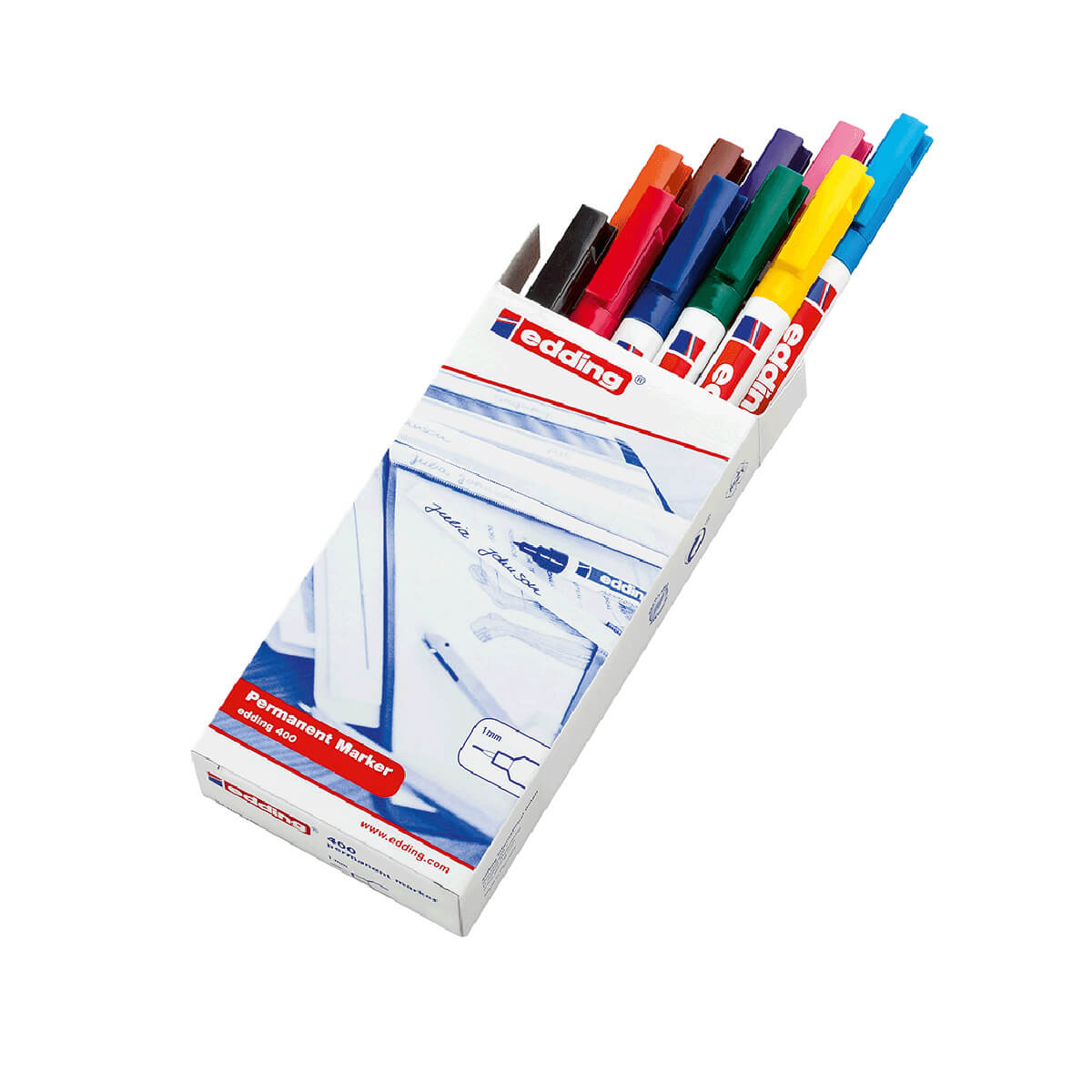 edding Permanent marker 400, refillable, 1 mm 10 colors - Assorted