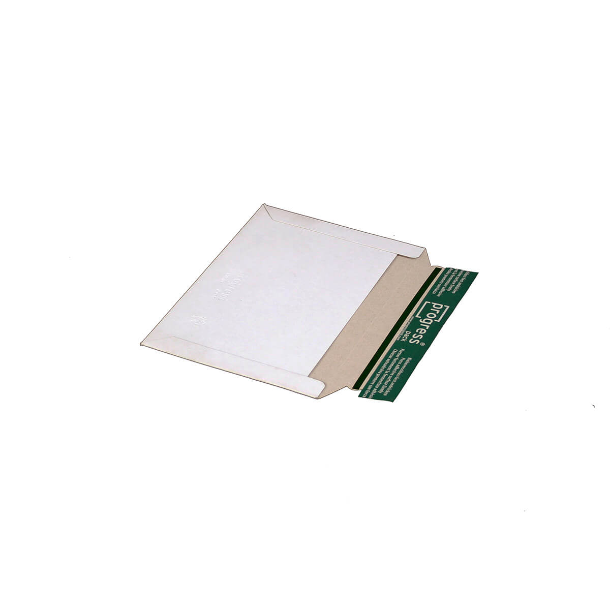 Shipping bag solid cardboard 225x160 mm din a5 cross opening self-adhesive + tear strip, white - progressPACK