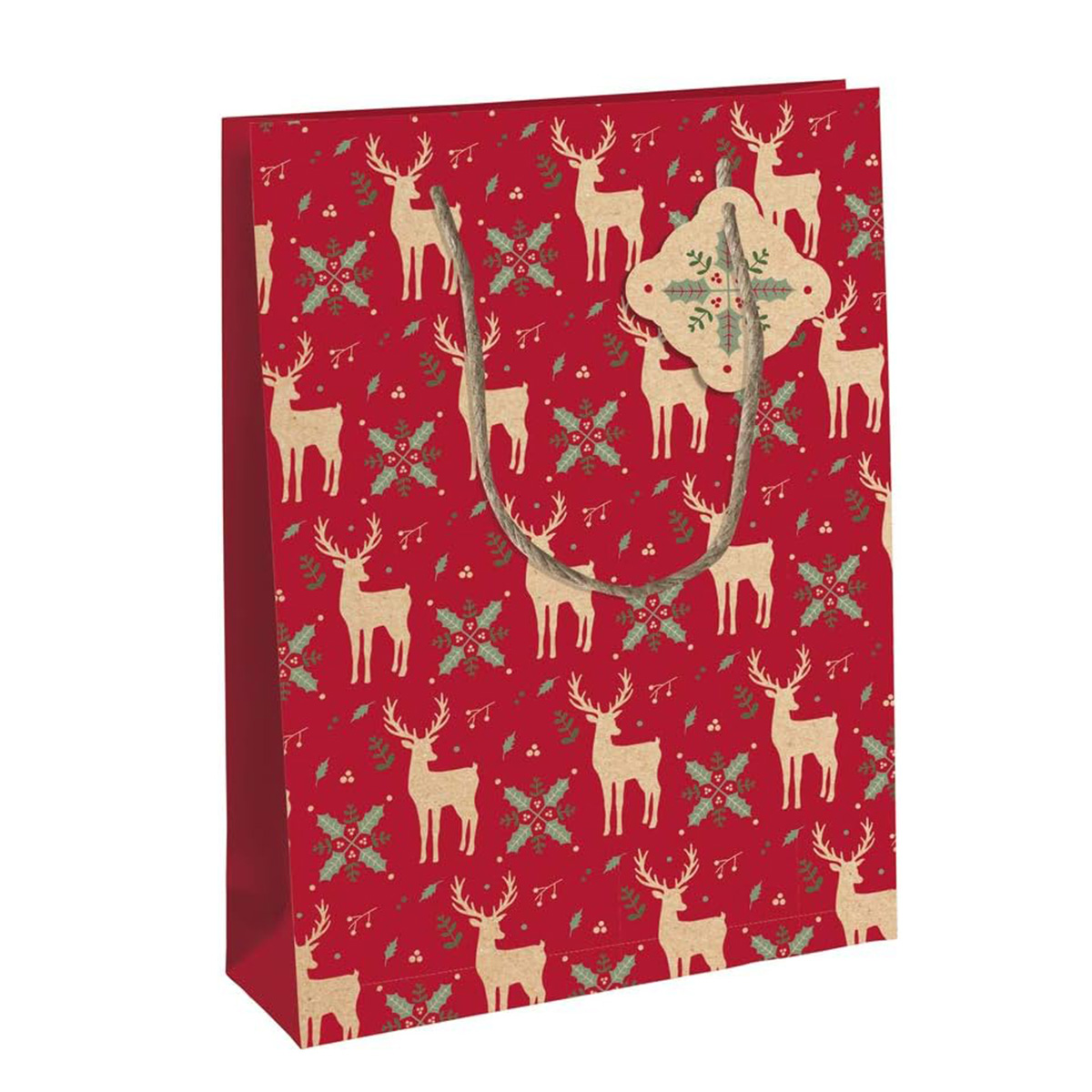 Clairefontaine gift bag Christmas reindeer home red Mittel 33 x 26,5 x 14 cm