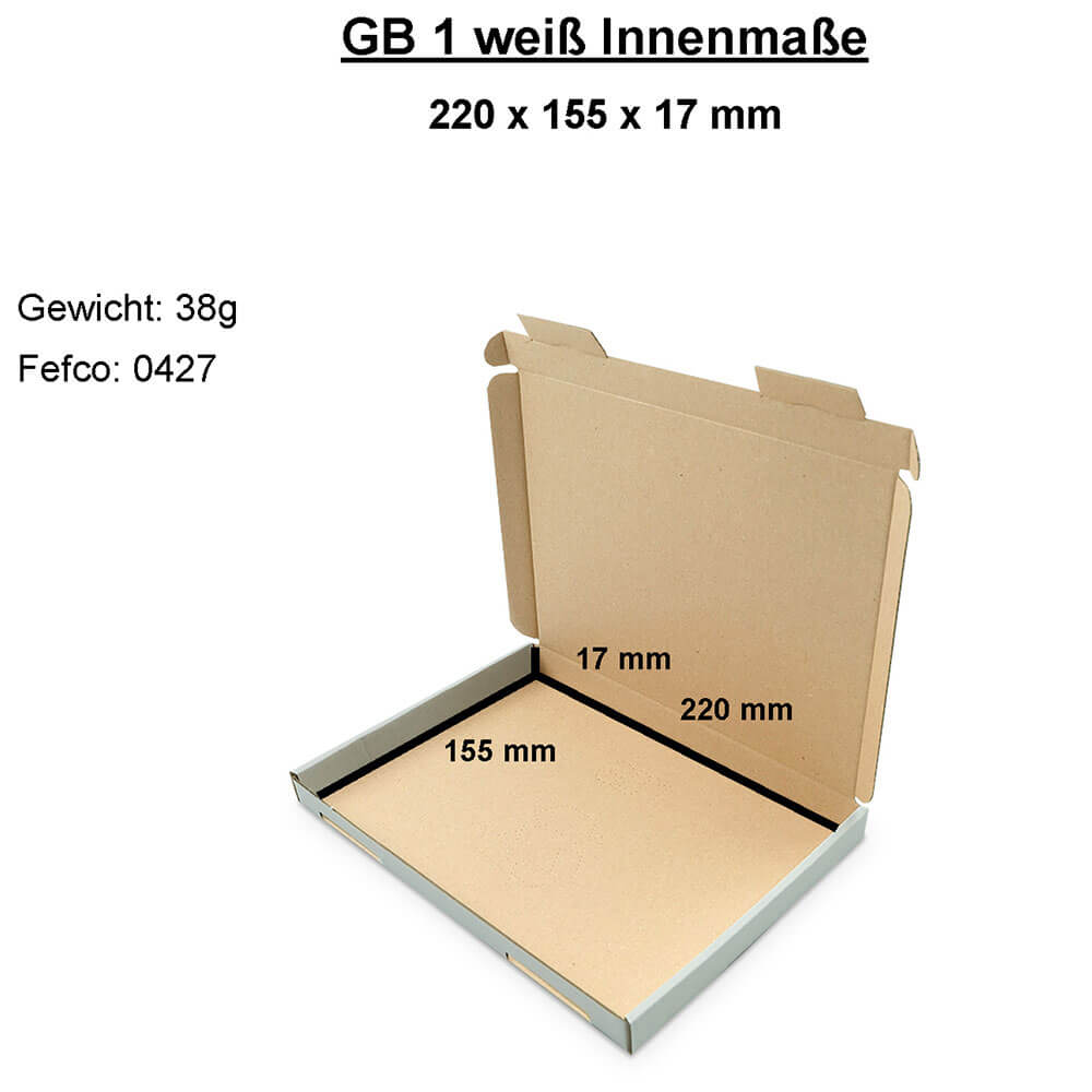 Big letter-sized carton 230x160x20 mm - GB 1 weiss (DIN A5)
