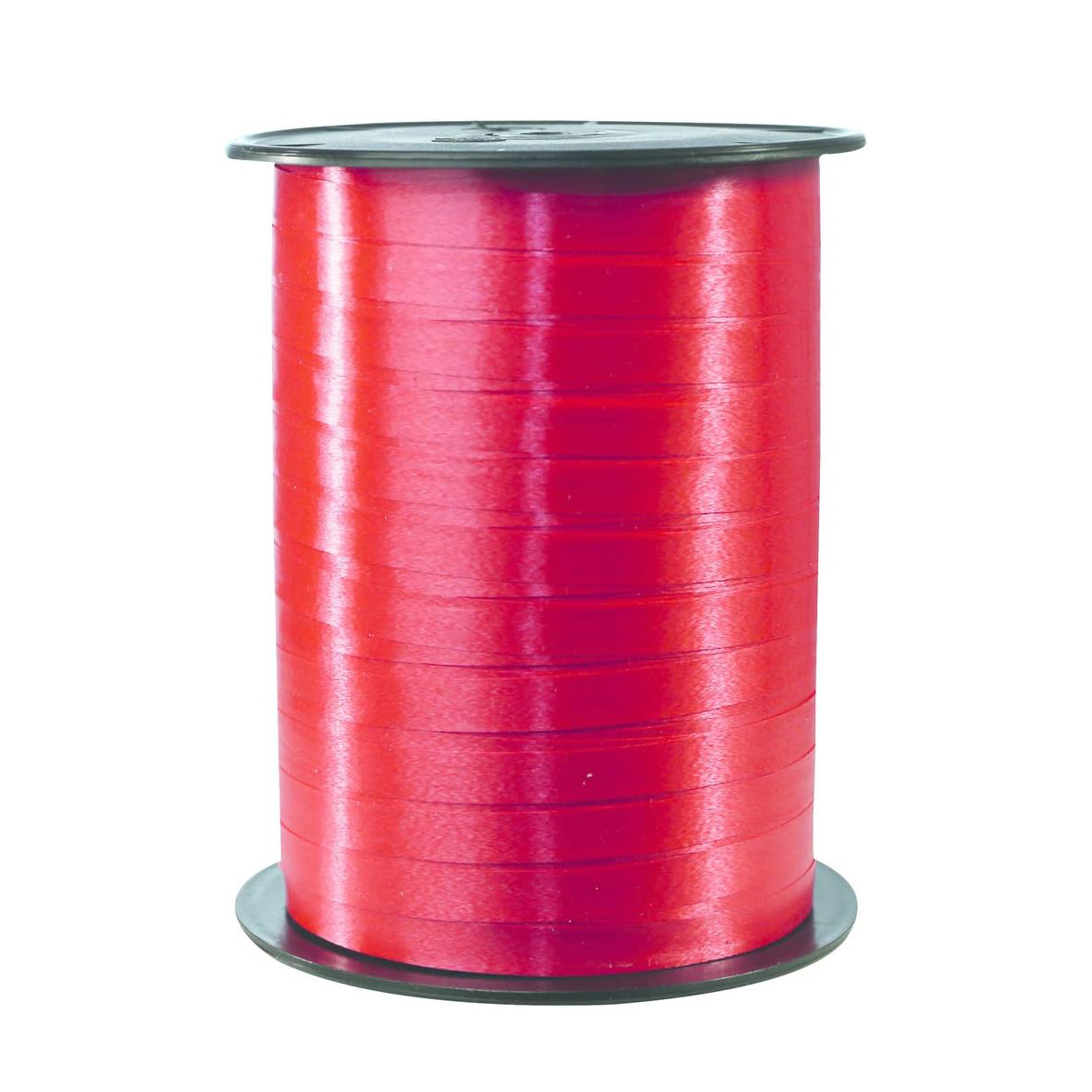 Gift ribbon on spool 7 mm x 500 m - smooth glossy red