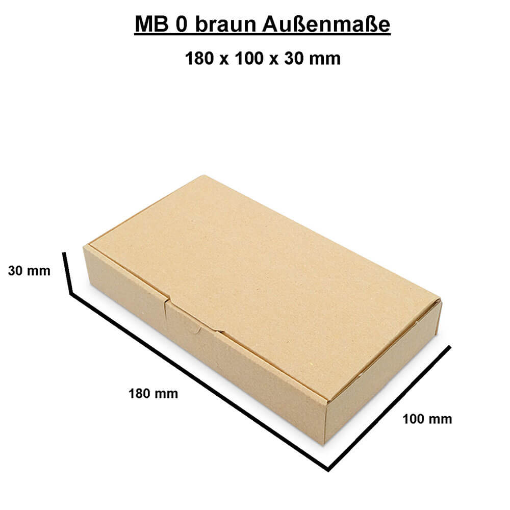 Letter-sized maxi-carton 180x100x30 mm - MB 0, brown