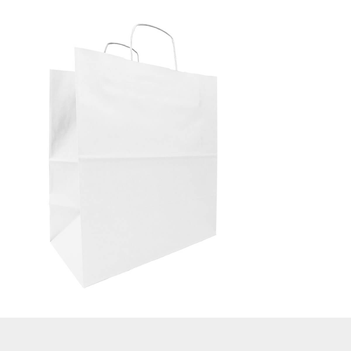 Papiertüten weiß 45x40x16 cm 28,8 Liter Papiertragetaschen mit Kordel