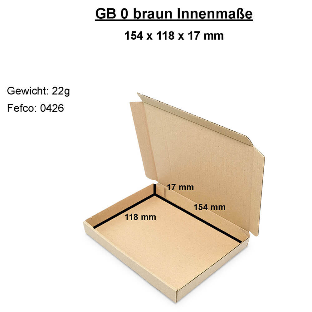 Big letter-sized carton 165x125x20 mm - GB 0, brown