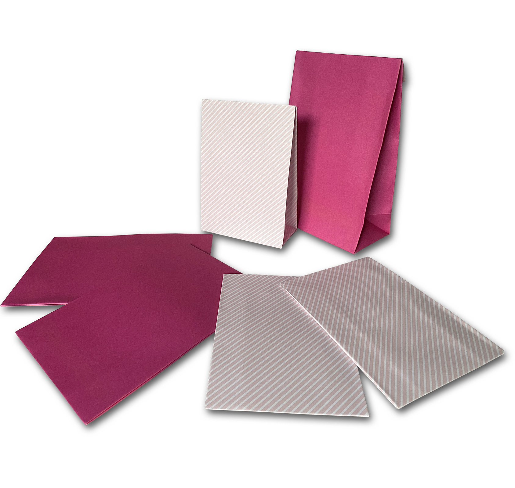PODARI DIY Adventskalender selber Basteln 24 Papiertüten Pink in 2 Größen | 12,5 x 19 cm & 10,5 x 15 cm | Weihnachten