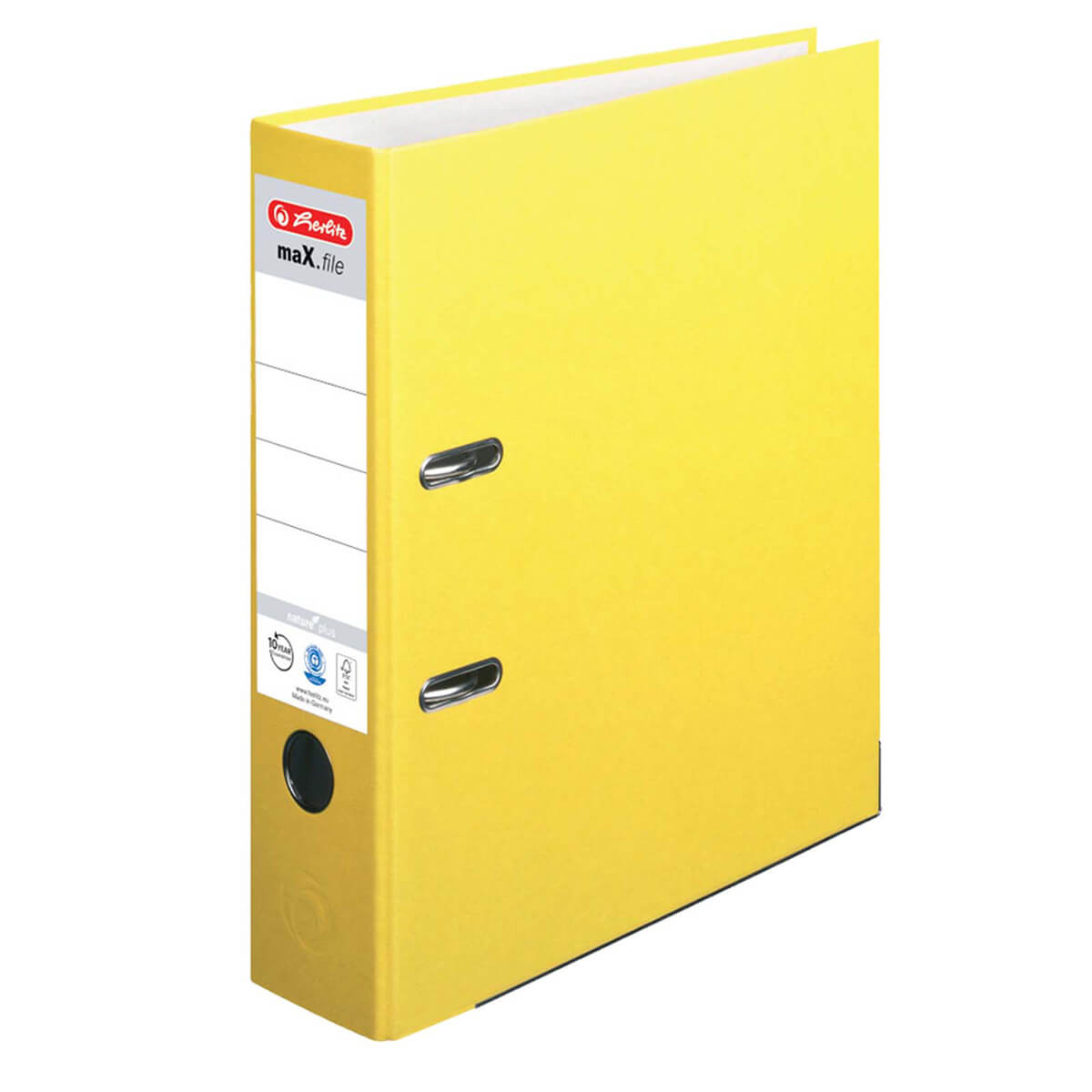 Herlitz Folder maX.file nature+ a4 8cm kraft paper cover sk spine label yellow