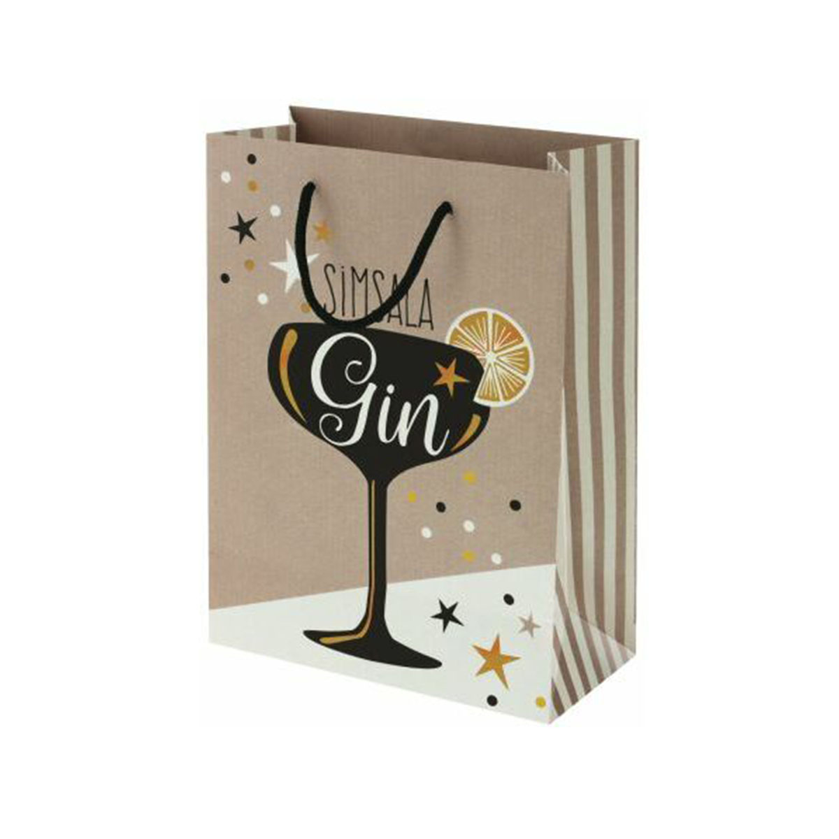 Geschenktasche 16 x 22 x 8 cm aus stabilen Kraftpapier mit Tragekordel Gin - Susy Card
