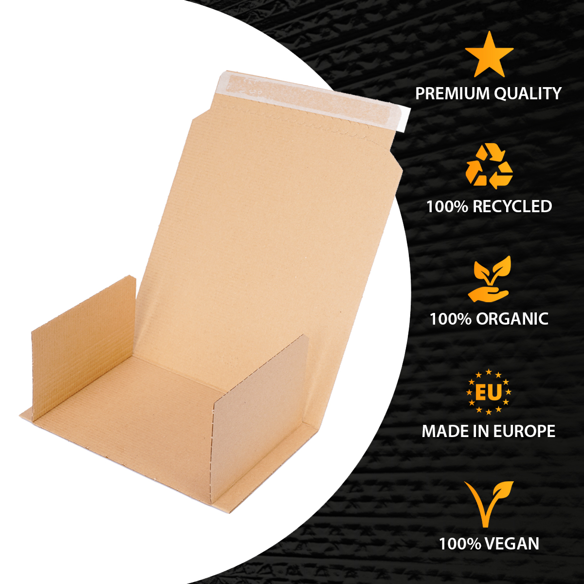 Buchverpackung 600x400x10-85 mm Wickelverpackung aus Pappe DIN A2 braun - BV 60