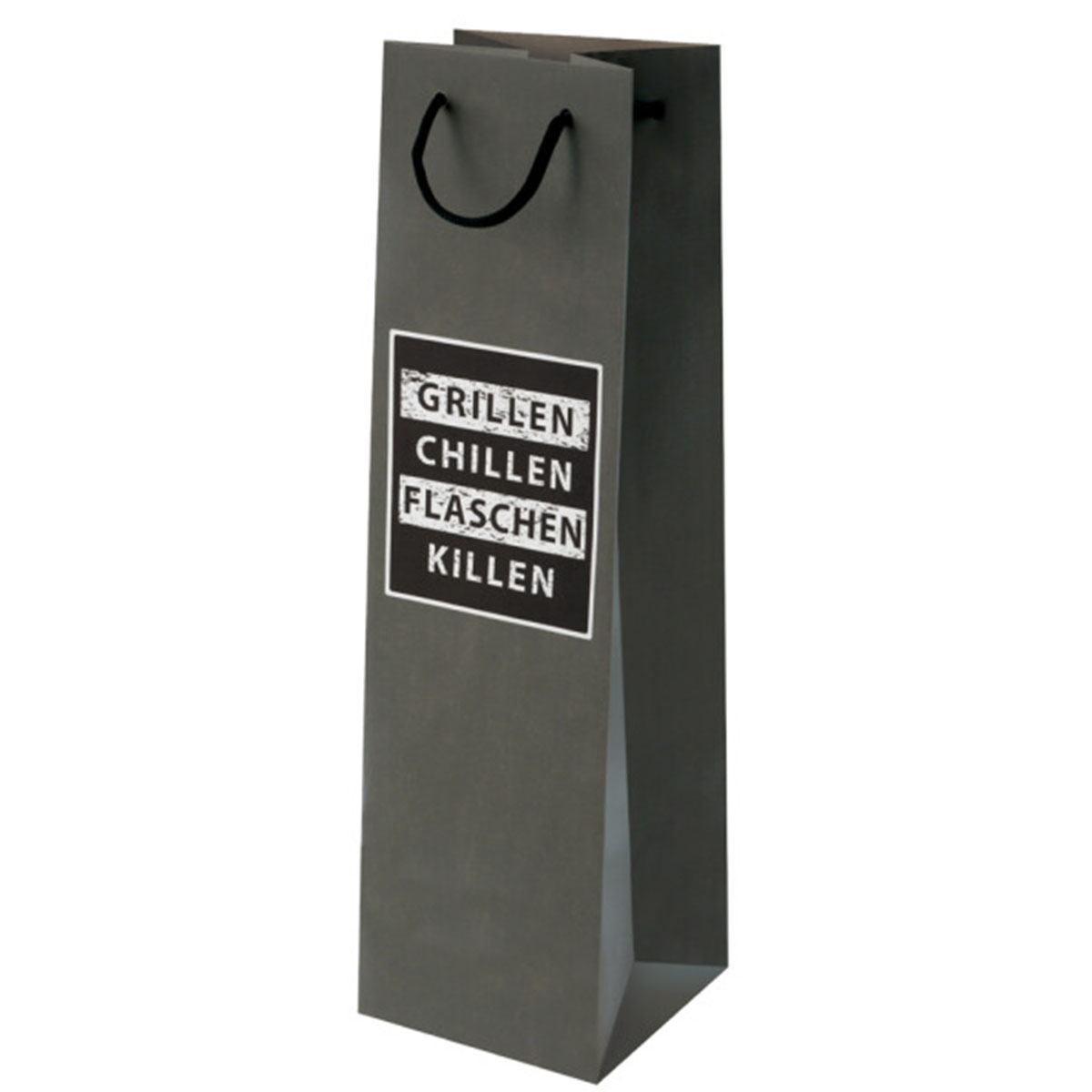 Geschenktasche für Flaschen 10,5 x 36 x 10 cm mit UV-Lack und Tragekordel Grill & Chill - Susy Card