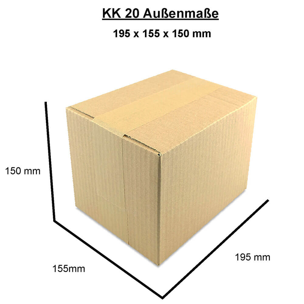 Cardboard box single wall 190x150x140 mm - KK 20