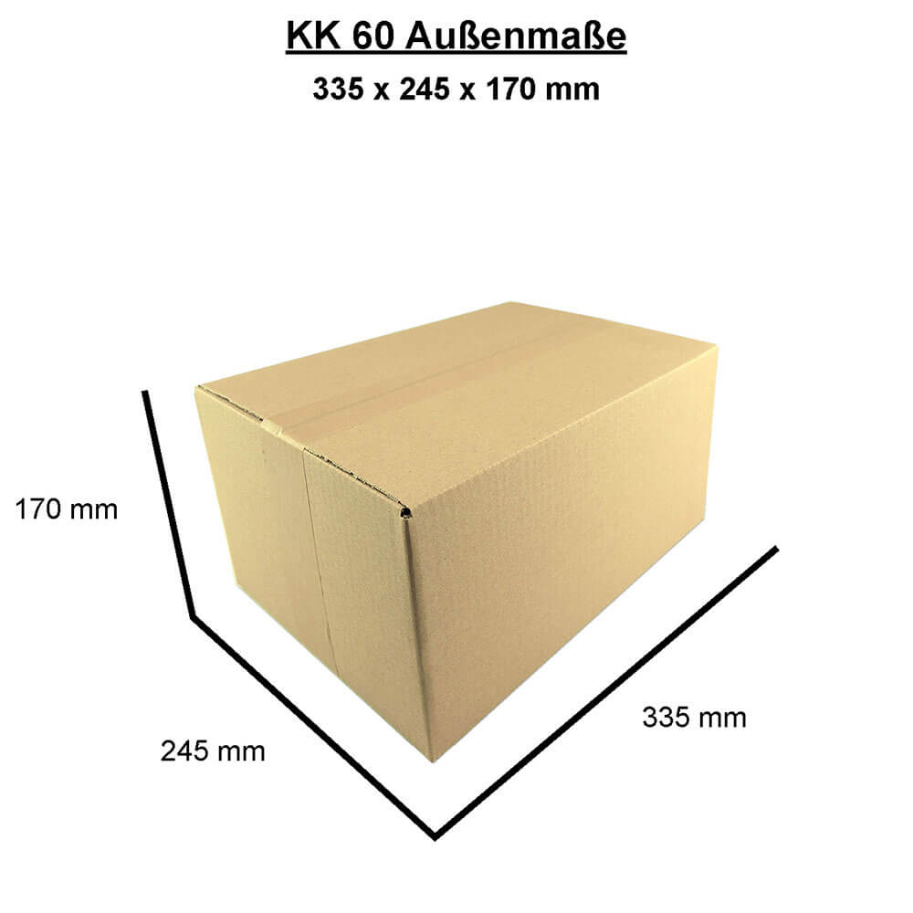 Cardboard box single wall 330x240x160 mm - KK 60
