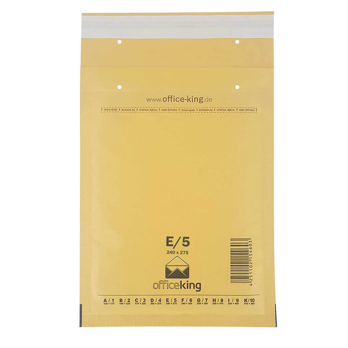 10x E5 Bubble mailers brown 240 x 275 mm - officeking