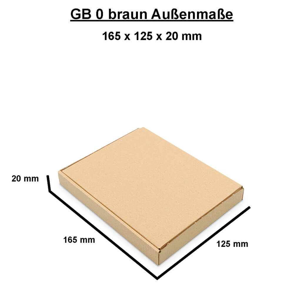 Großbriefkarton 165x125x20 mm DIN A6 braun - GB 0
