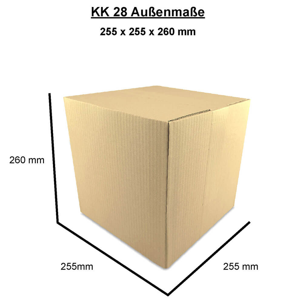 Cardboard box, single wall, 250x250x250 mm - KK 28