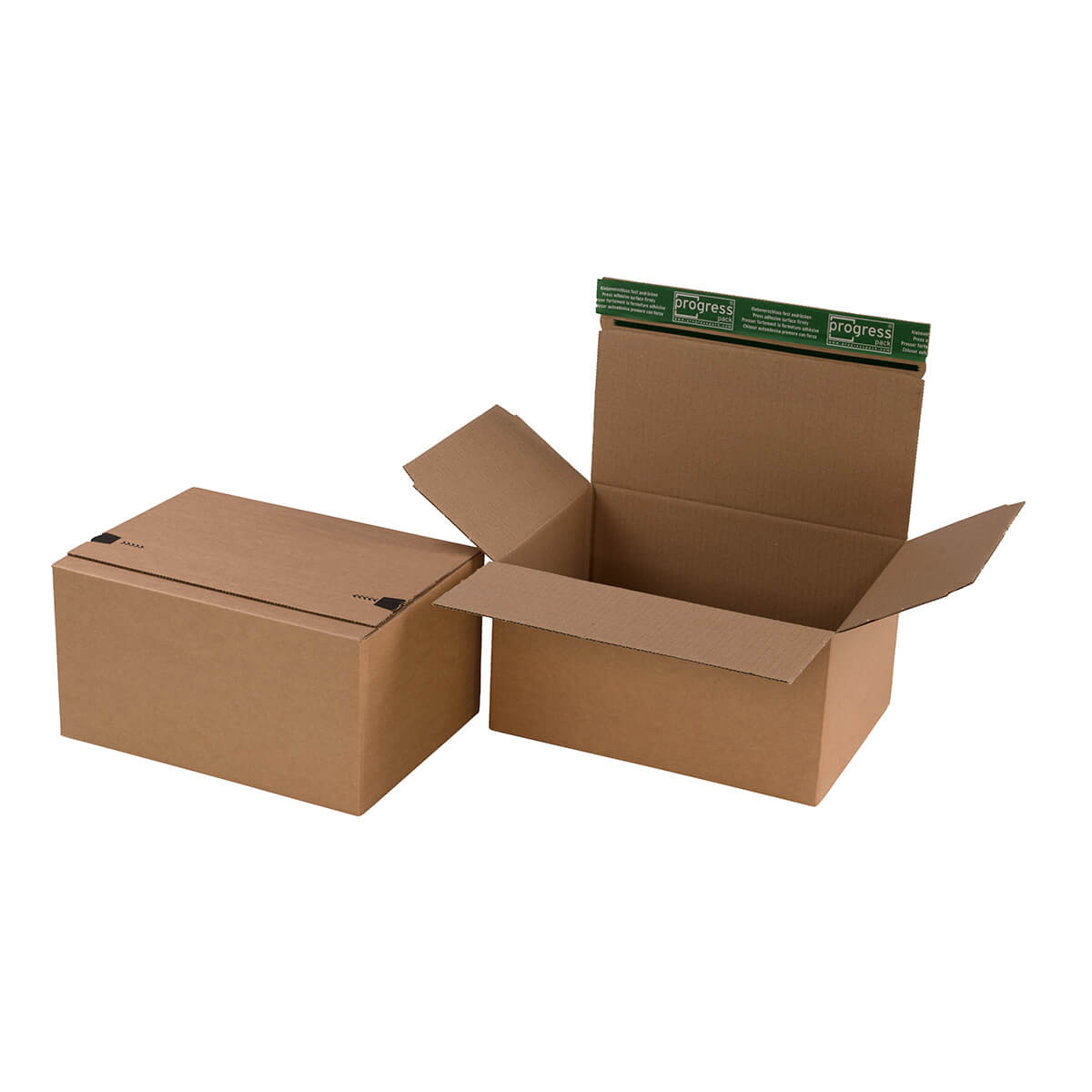 Folding carton 1-wall 310x230x160 mm din a4+ self-adhesive + tear strip - progressPACK