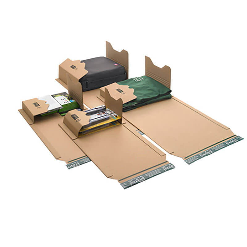 Book packaging cardboard eco 293x235x35-0 mm din a4 self-adhesive + tear strip - progressPACK