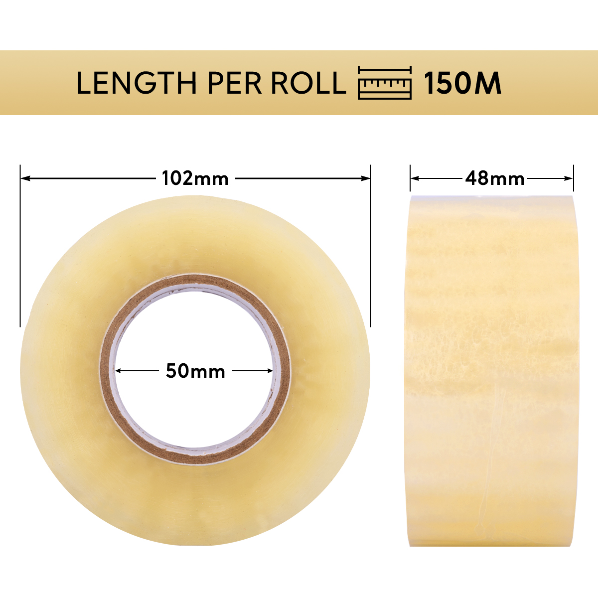 PP Paketband 48 mm x 150 m transparent - High Tack