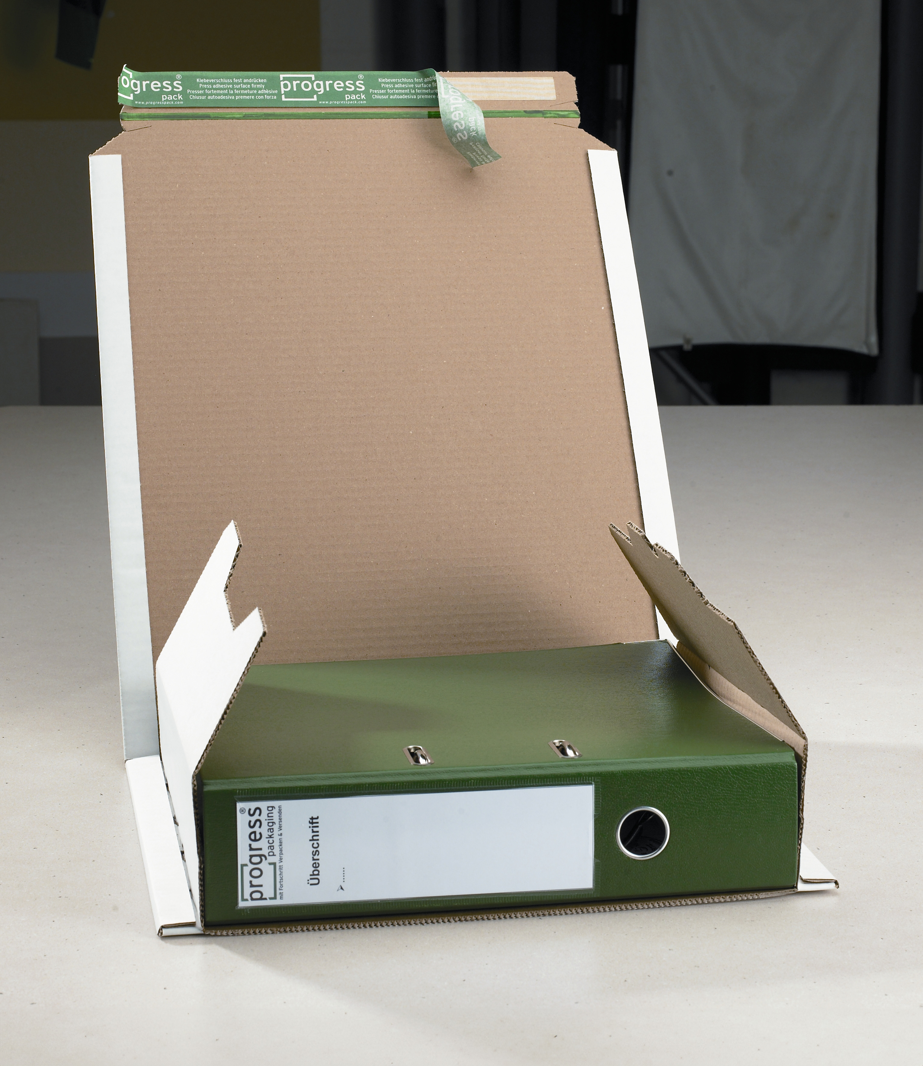 Folder packaging premium 320x290x80 mm din a4 self-adhesive, white - progressPACK