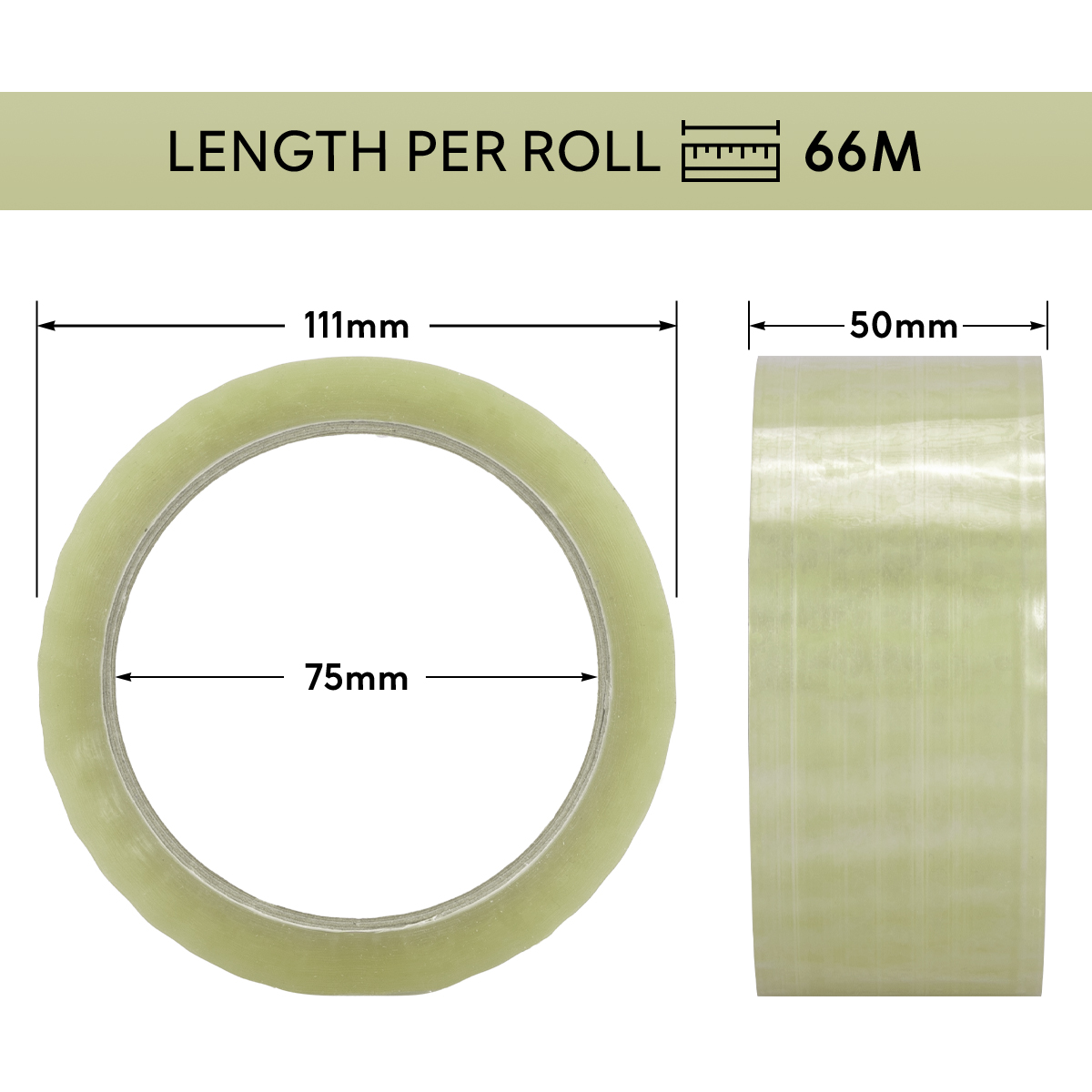 Quality Adhesive Tape PP Extra Quiet 66m x 50mm Transparent