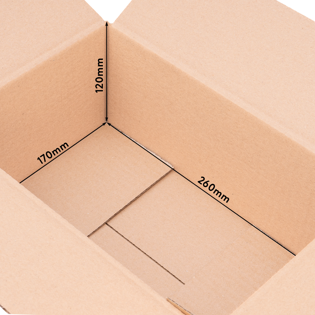 Cardboard box, single wall, 260x170x120 mm - KK 27