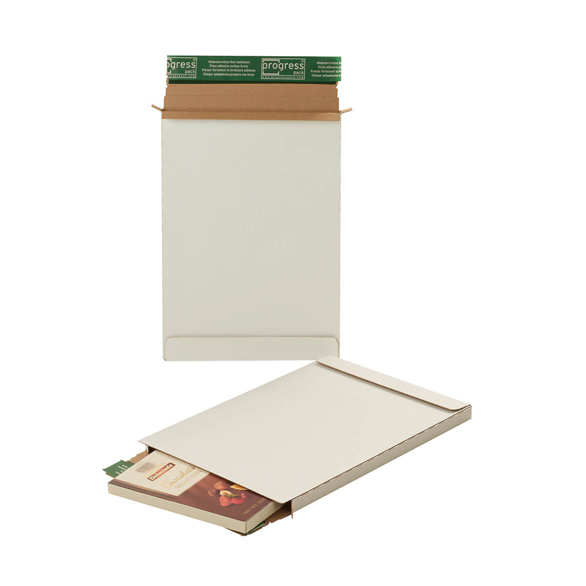 Letter box large letter box 345x245x15 mm din a4 self-adhesive + tear strip, white - progressPACK