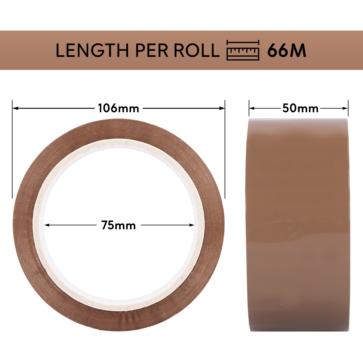 Quality Adhesive Tape PP Extra Quiet 66m x 50mm Brown