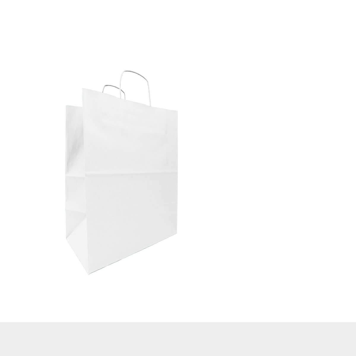Papiertüten weiß 24x18x8 cm 3,5 Liter Papiertragetaschen mit Kordel