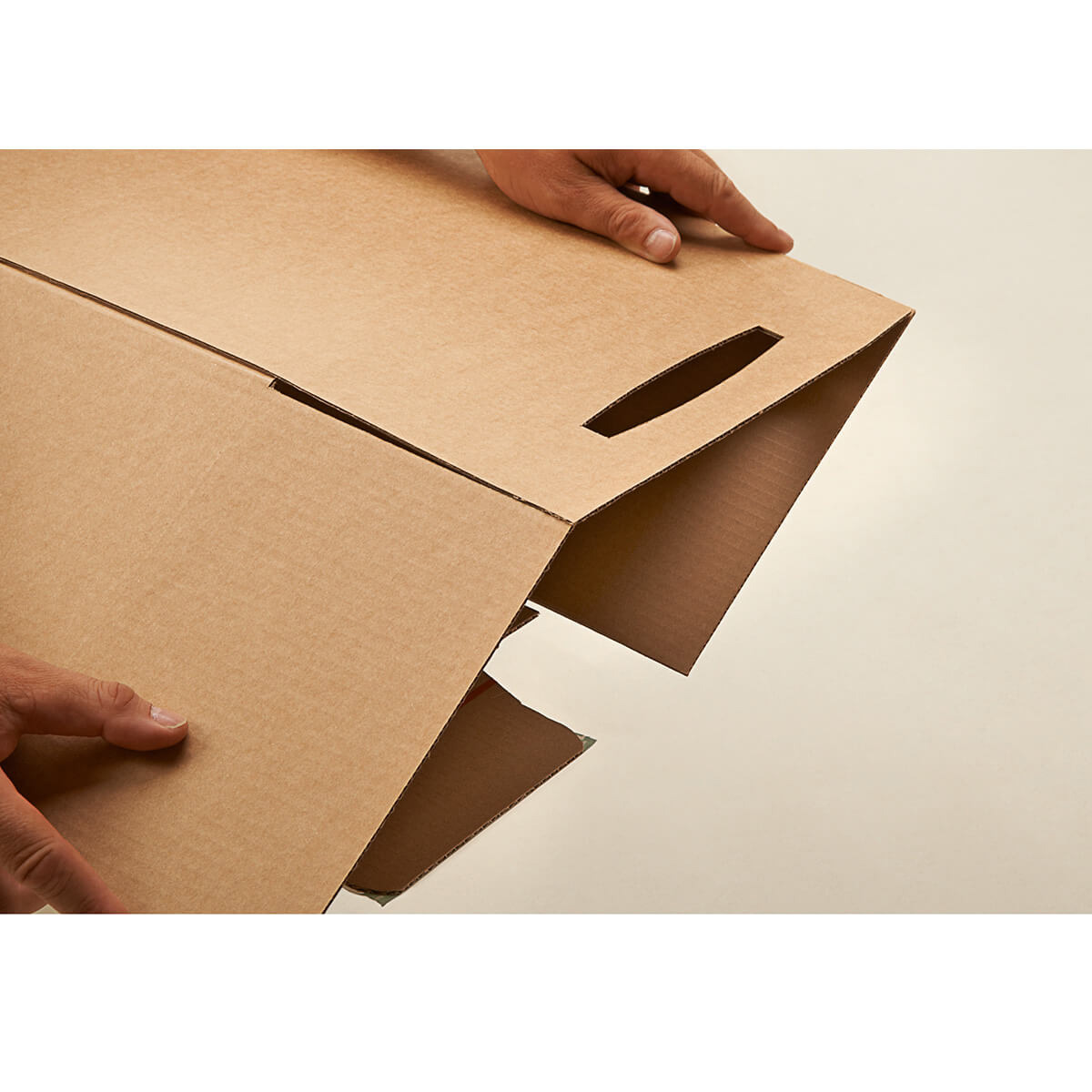 Folding carton 1-wall 310x230x160 mm din a4+ self-adhesive + tear strip - progressBOX