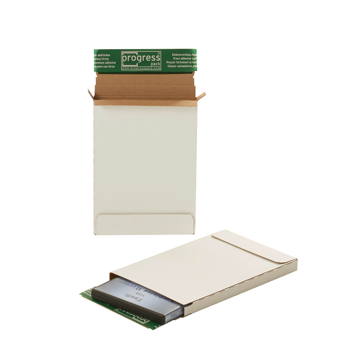 Briefbox Großbriefkarton 215x155x15 mm DIN A5+ selbstklebend + Aufreißfaden, weiß - progressPACK