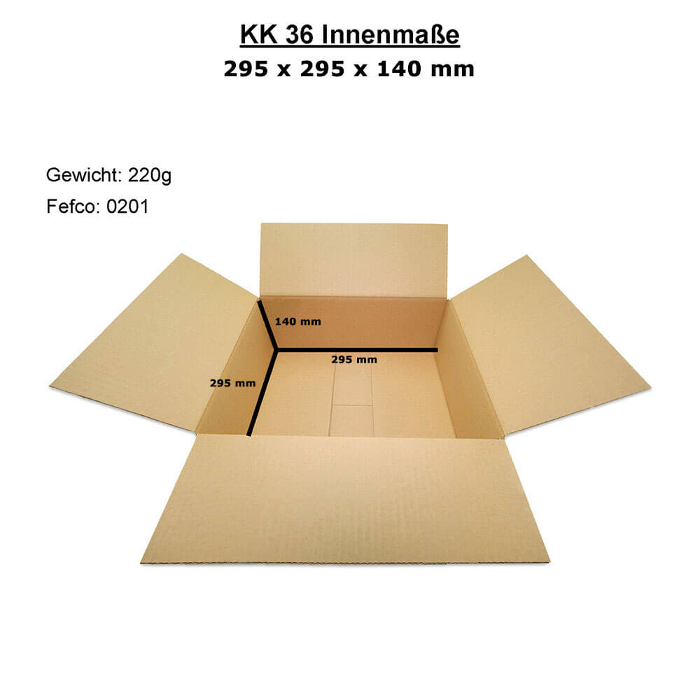 Cardboard box single wall 300x300x150 mm - KK 36