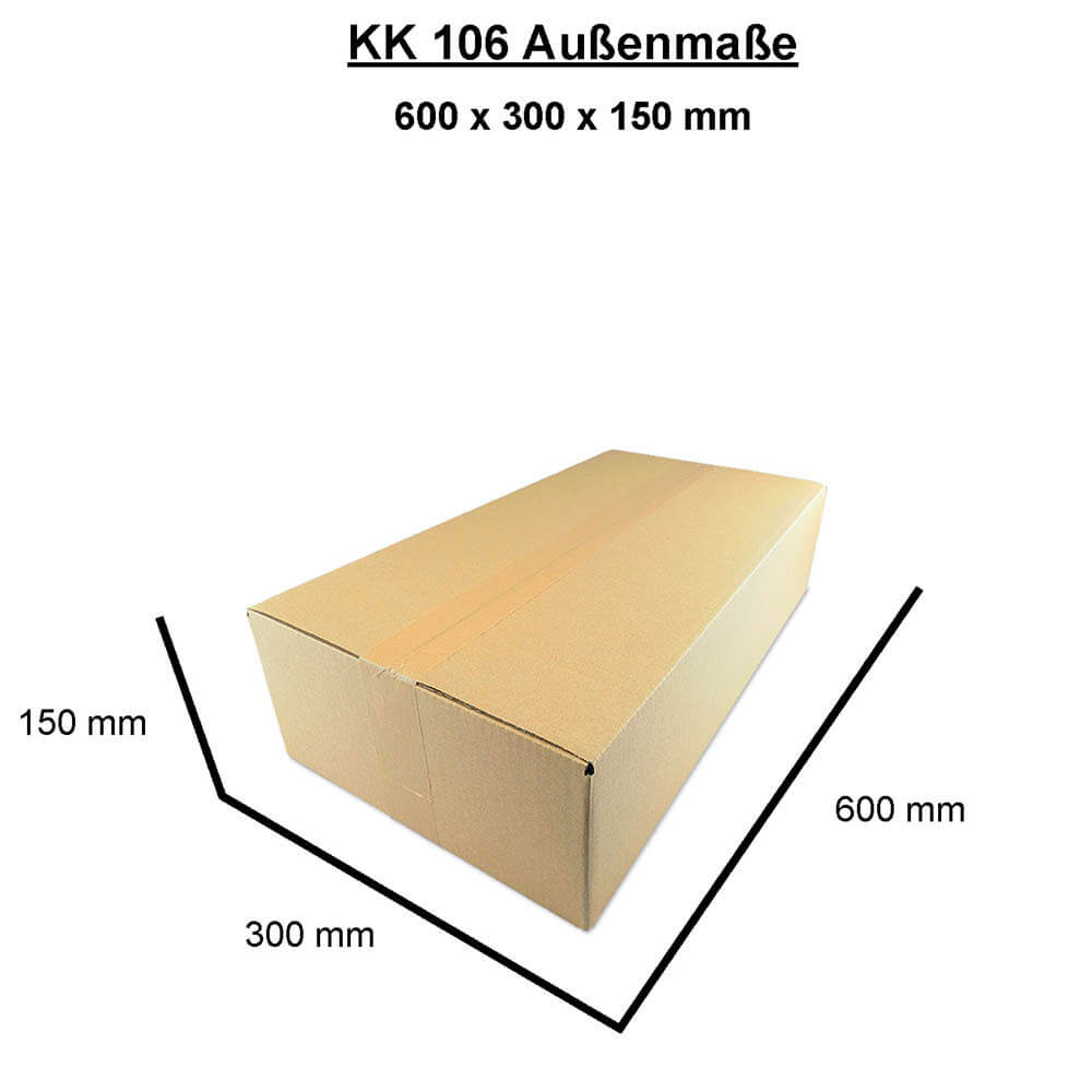 Cardboard box single wall 600x300x150 mm - KK 106