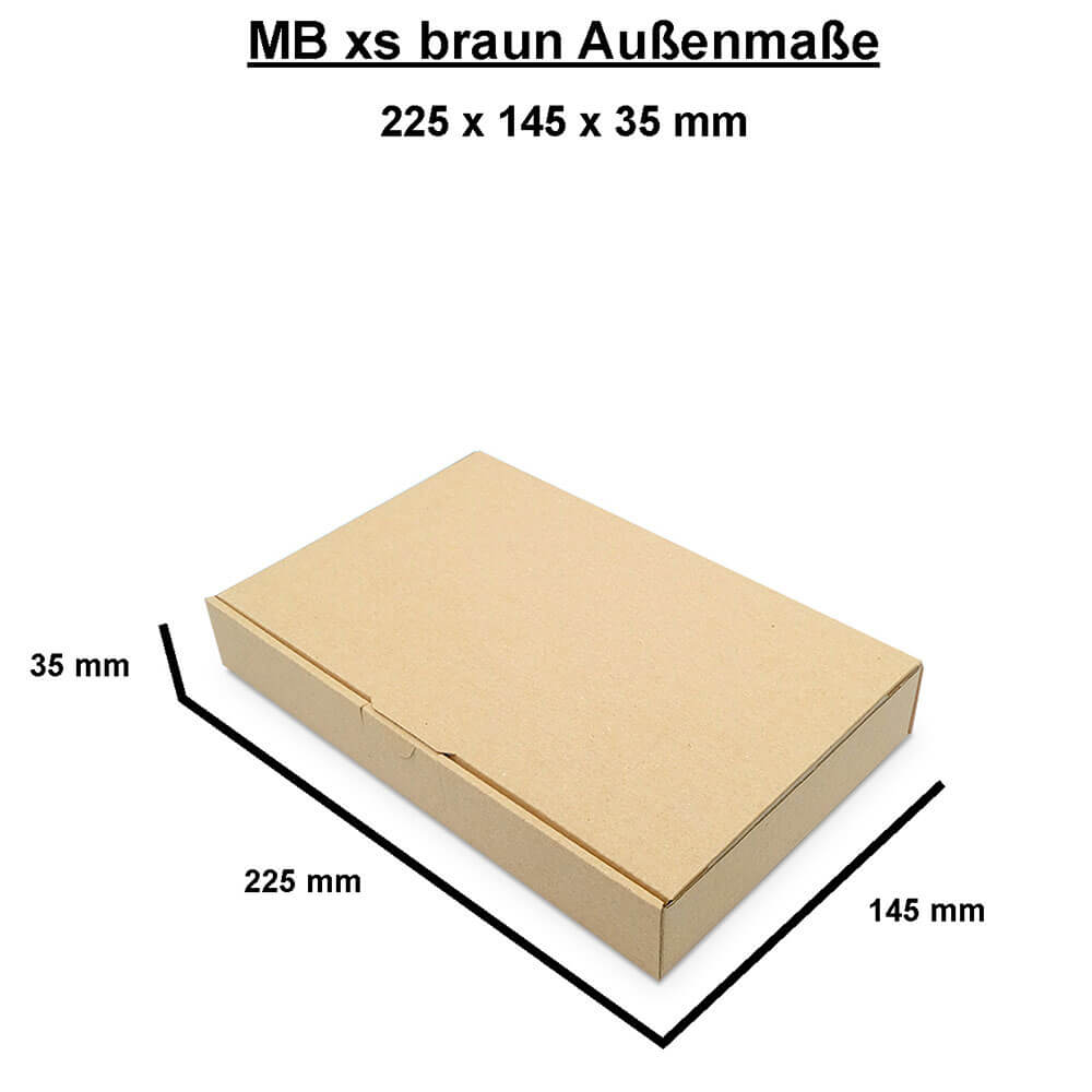 Maxibriefkarton 225x145x35 mm braun - MB XS