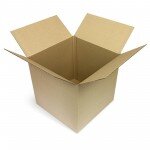 Square-shaped cardboard boxes