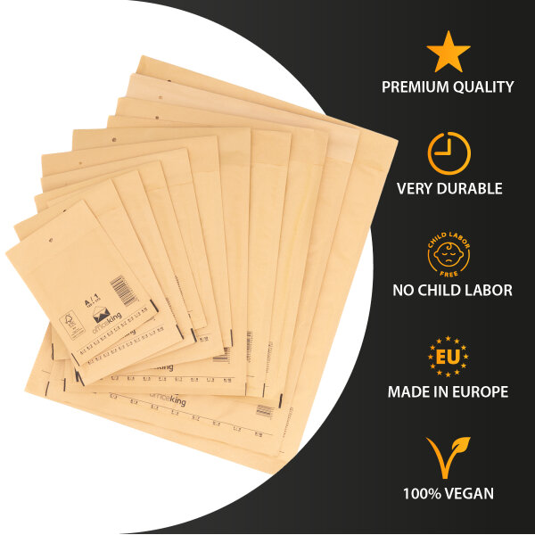 Kraftpapier Luftpolsterumschläge 6x10 Zoll 100 Stück 10 #0 6X10 Kraftpapier Luftpolster Gepolsterte Umschläge Briefumschläge C6 Kraftpapier