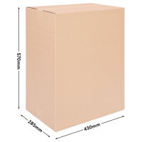 Folding Box in Brown with dimensions 430x285x570 mm, FEFCO 0201, Brand: verpacking (View 2)