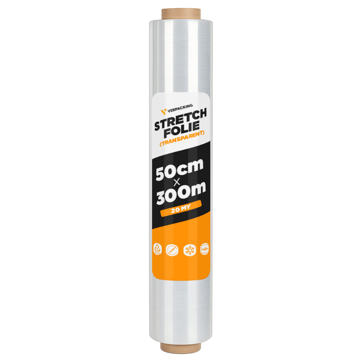 Lot De 6 Rouleaux Film Stretch 23 Microns 50 Cm X 300 M - Transparent Pour Emballage Professionnel