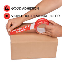 Klebeband in Rot/Vorsicht Glas mit den Maßen 50 mm, Hersteller: verpacking (Ansicht 3)