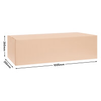 Faltkarton in Braun mit den Maßen 1000x250x250 mm, FEFCO 0201, Hersteller: verpacking (Ansicht 2)