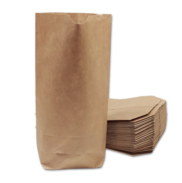 50 paper bags brown 14 x 22 cm with cross bottom 5,5 cm bag kraft paper bag