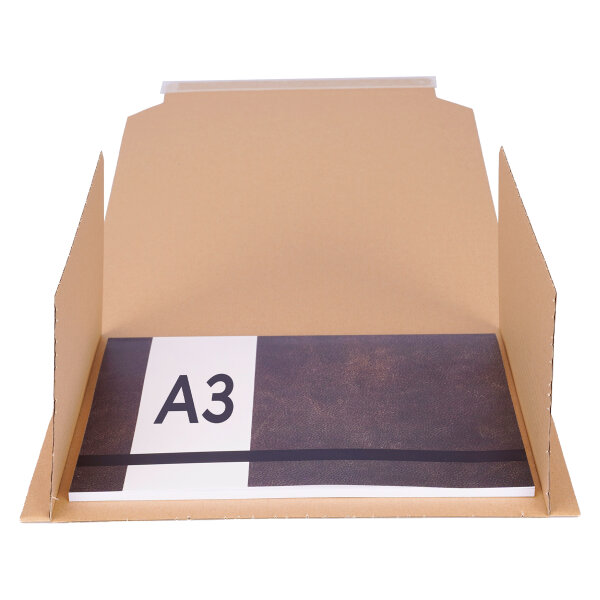 Boîte Auto-adhésive Pour Livres Format A3 - Dimensions 430x310x10-60 Mm, Marron, Fabriquée En Pologne