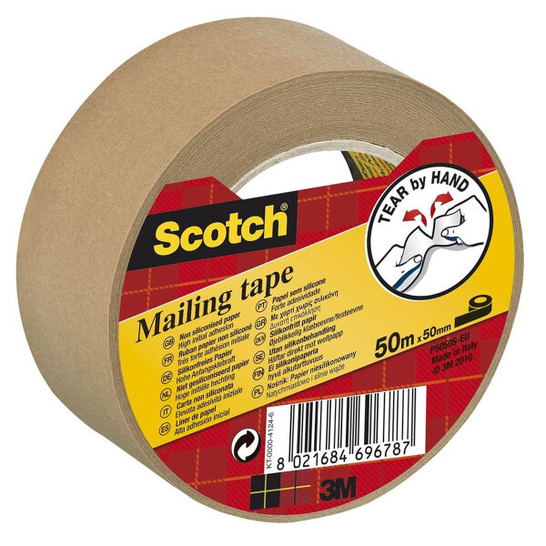 3M Packaging Tape P5050 Paper Brown 50 mm x 50 m